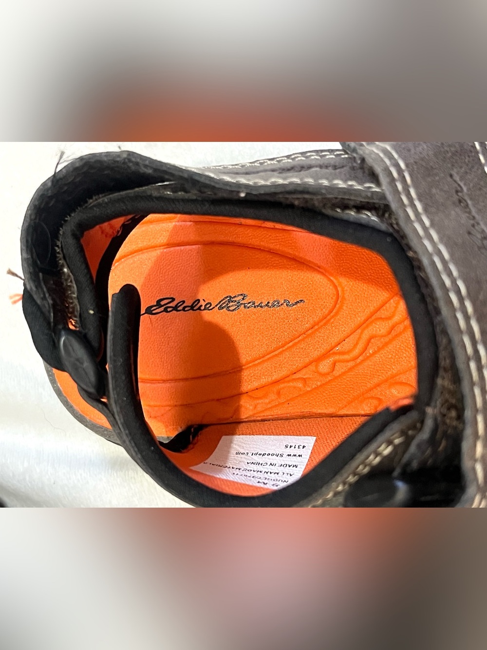 Eddie Bauer Kids Orange & Brown Active Sandals w Adjustable Sport Velcro Straps - Picture 9 of 16